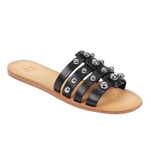 Marc‎ Fisher LTD Pacca Slide Sandals With Silver Studs. Size 9.5 M